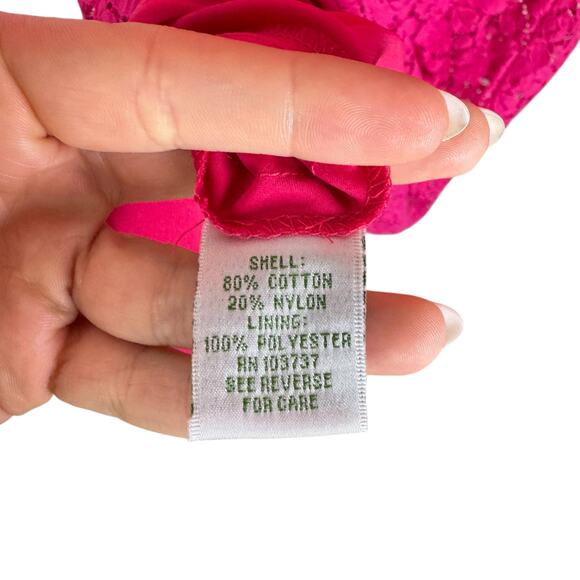 Donna Morgan Pink Eyelet Lace Short Sleeve Mini Knee Length Zip Up Sheath Dress - Picture 12 of 12